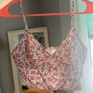 NWT Zara Bustier Floral Crop Top